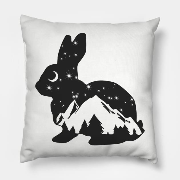 Wilderness Rabbit | Adventure | Bunny Pillow by Journey Mills