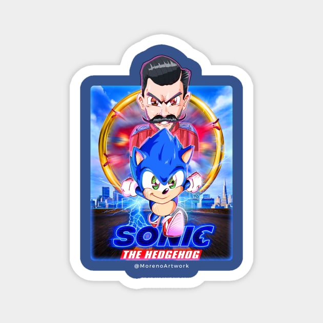 Sanic Blue Blur Magnet by MorenoArtwork