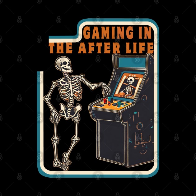 Skeleton play arcade games by Ilustradamus