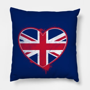 Heart Shaped UK Union Jack Flag Pillow