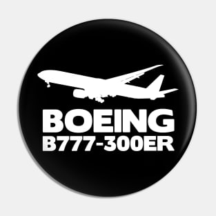 Boeing B777-300ER Silhouette Print (White) Pin