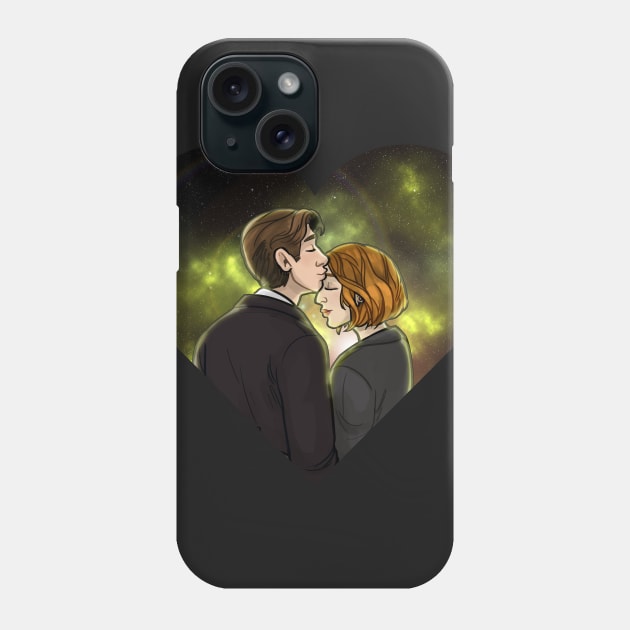 X-Files Mulder Scully OTP Kiss Ship Phone Case by quietsnooze