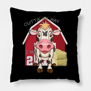 Birthday 2 Year Old Cards & Gifts I'm Two Farm Theme Cow Pillow