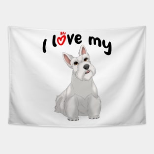 I Love My White Scottish Terrier Dog Tapestry