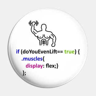 Coder shirt do you even lift Pin