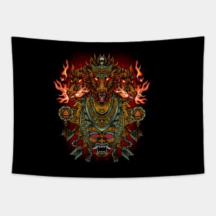 Ethnic Wolf Group Tapestry