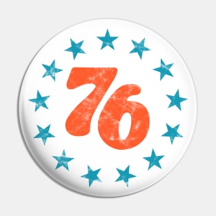 76 - Star Design (Worn Red + Blue on White) Pin