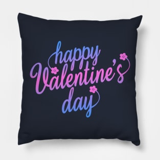 Cute Happy Valentine's Day Calligraphy Greeting Pillow