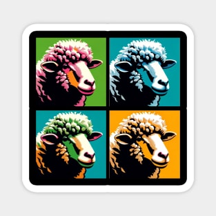 Vibrant Flock Fantasy: Pop Art Sheep Splendor Magnet