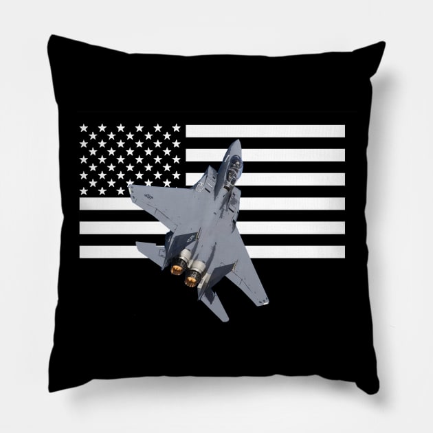 F-15 EAGLE FIGHTER PLANE US FLAG Pillow by Dirty Custard Designs 