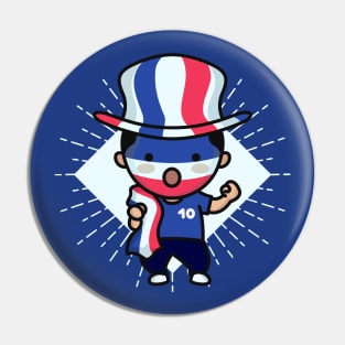 Cute France Football Fan // Kawaii Cute French Soccer Supporter Pin