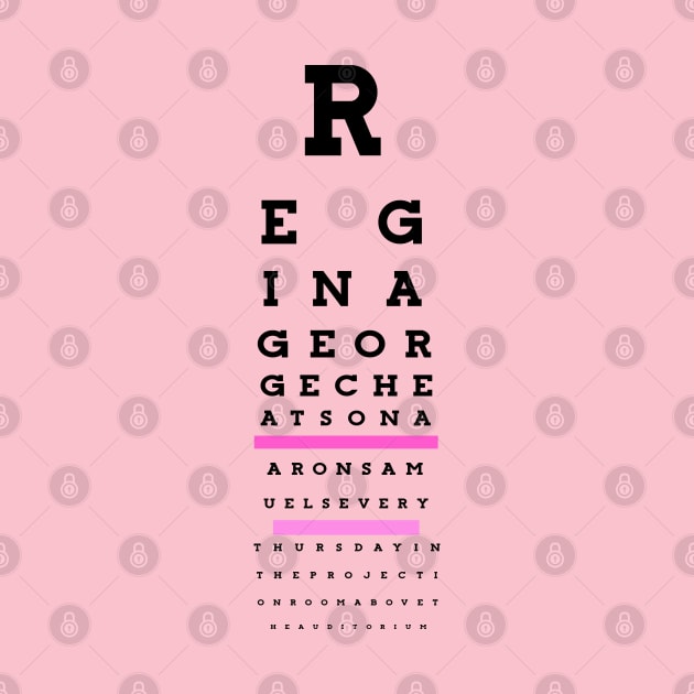 Regina George cheats... Eye chart by guayguay