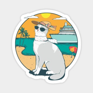 Sassy Cat on the Beach Magnet