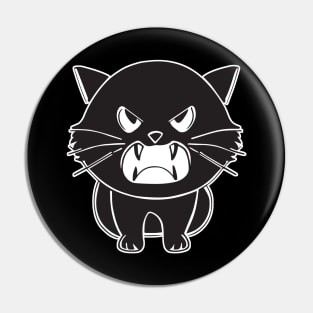 Cute angry hissing black cat Pin