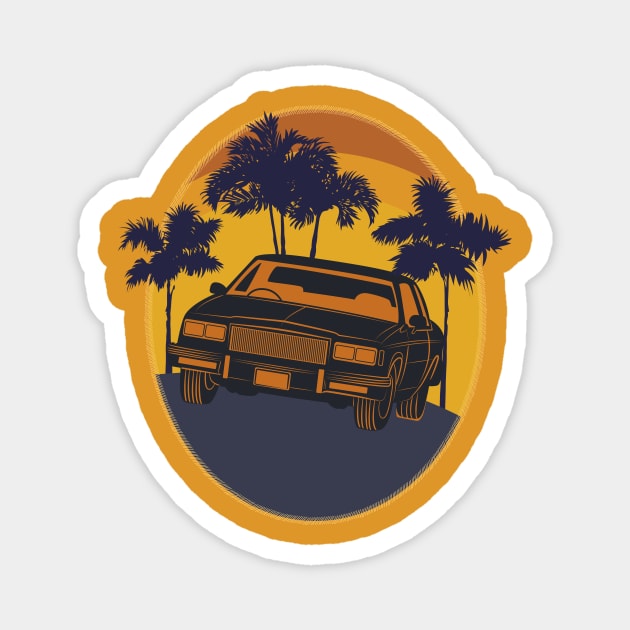 Classic Car Sunset Magnet by SWON Design