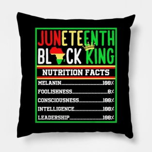 Juneteenth Black King Nutritional Facts Melanin Men Father Pillow