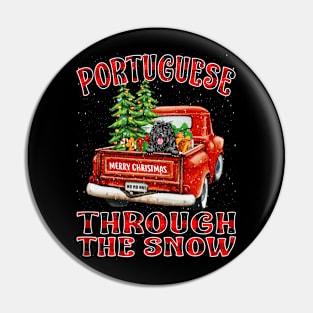 Christmas Portuguese Through The Snow Dog Santa Truck Tree Pin