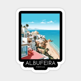 A Pop Art Travel Print of Albufeira - Portugal Magnet