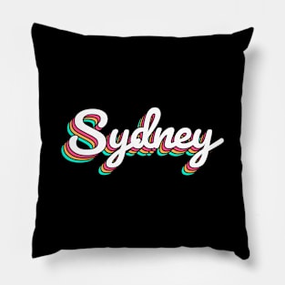 Sydney Australia Retro Script Pillow