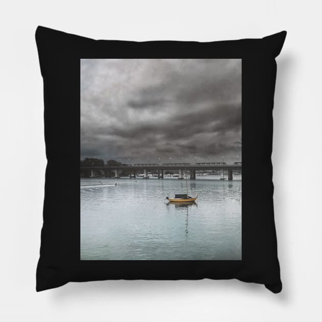 Yellow Boat Pillow by goodieg