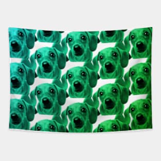 Dachshund Cascade of Puppies in Green Tapestry