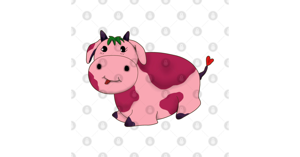 Adorable Strawberry Cow Pillow Pet - Strawberry Cow - Sweatshirt | TeePublic UK