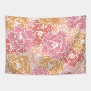 Warm Sunset Floral Tapestry