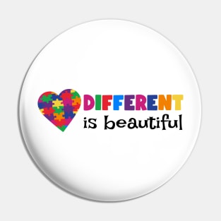 Different is beautiful Autism Awareness Gift for Birthday, Mother's Day, Thanksgiving, Christmas Pin