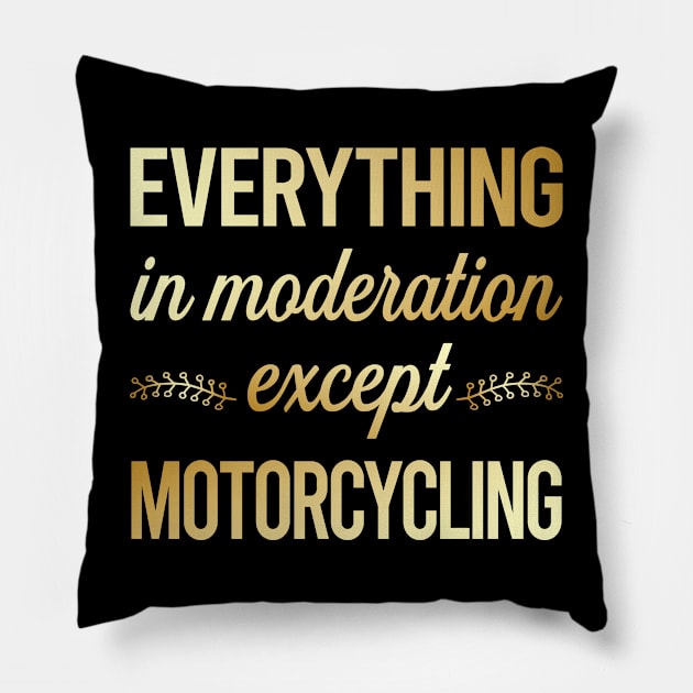 Funny Moderation Motorcycling Motorcycle Motorbike Motorbiker Biker Pillow by lainetexterbxe49