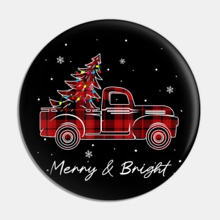 Merry And Bright Christmas Women Girls Kids Toddlers Cute Pin