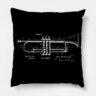 Jazz Solo Trumpet Patent Blueprint 1924 Pillow