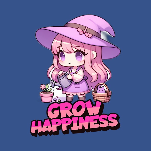 Grow Happiness Cute Witch Gardener by WitchyArty