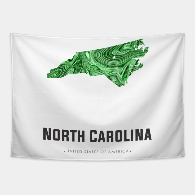 North Carolina state map abstract green Tapestry by StudioGrafiikka