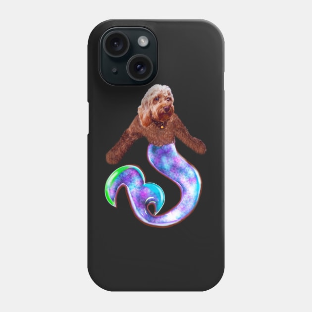 Magical rainbow mermaid Cavapoo Cavoodle - cavalier king charles spaniel poodle Phone Case by Artonmytee