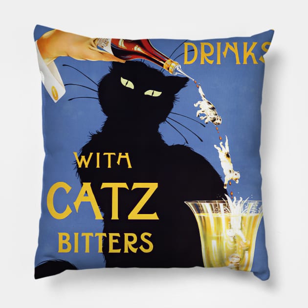 Catz Bitters 1940 Pillow by LittleBean