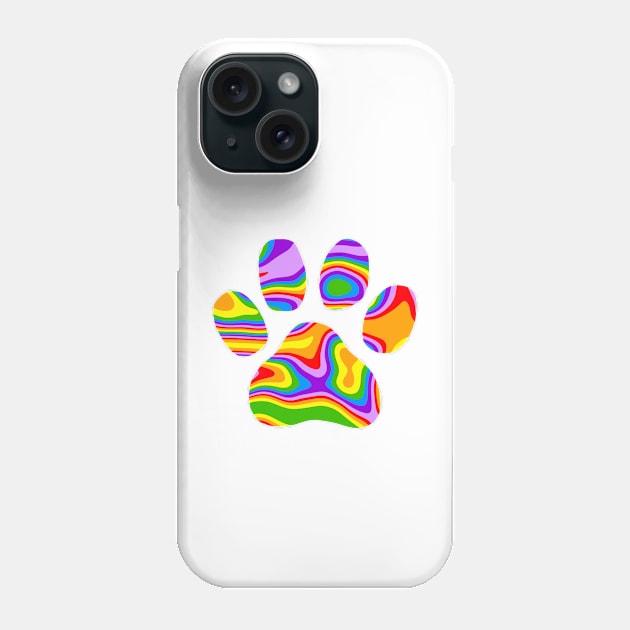 RAINBOW Puppy Paw Print Phone Case by SartorisArt1