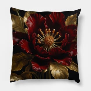 Metallic Flower Pillow
