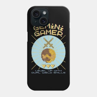 Funny Gemini Zodiac Sign - Gemini Gamer, Level up with dual wield shills Phone Case