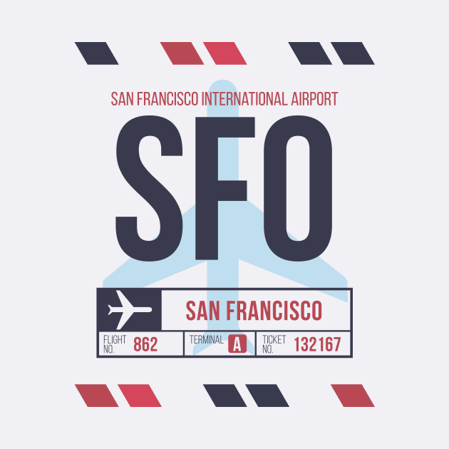 San Francisco (SFO) Airport Code Baggage Tag A by SLAG_Creative