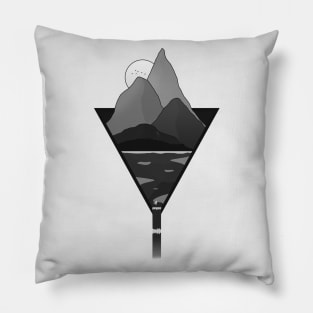 Nature Overload - Graphic Design Black And White Pillow