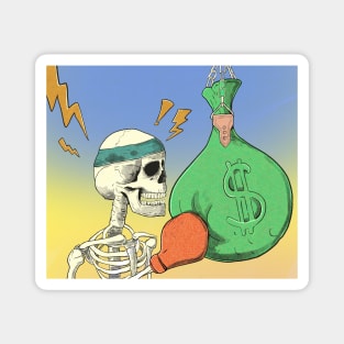 Macabre Skeleton Boxing Magnet