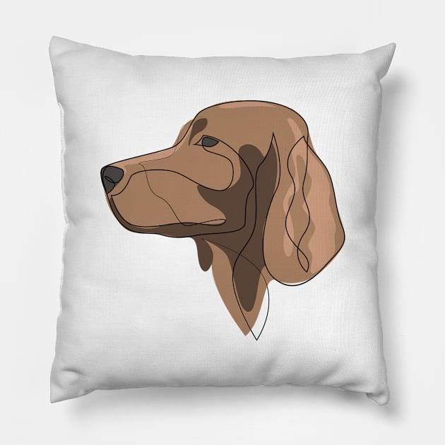 Irish Setter - one line drawing Pillow by addillum