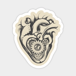 Mechanical Heart Retro Illustration Magnet