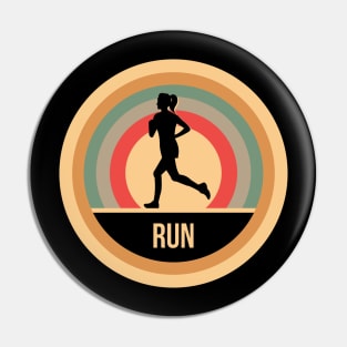 Retro Vintage Running Gift For Runners & Joggers Pin