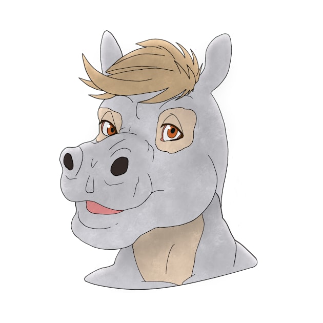 Anthro hippopotamus face by Veleno