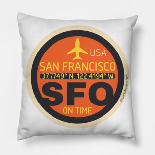 San Francisco mode X airport badge Pillow