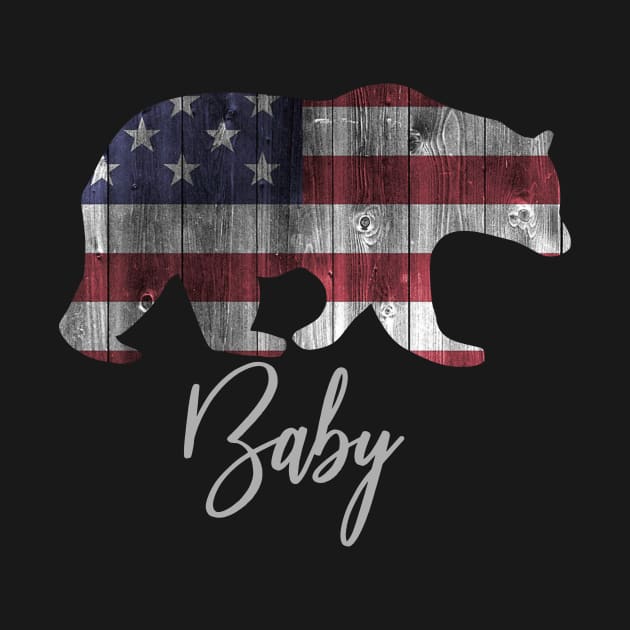 Baby Bear 4th of july flag american by sevalyilmazardal