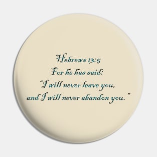 Hebrews 13:5 Pin