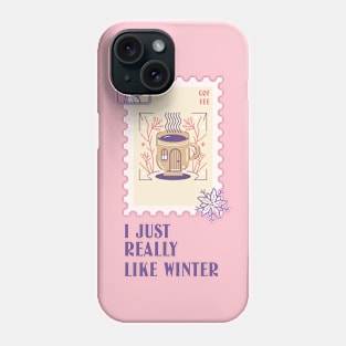 Wintertime Coffee Lover Cup of Coffee Christmas Stamp Stamps Phone Case