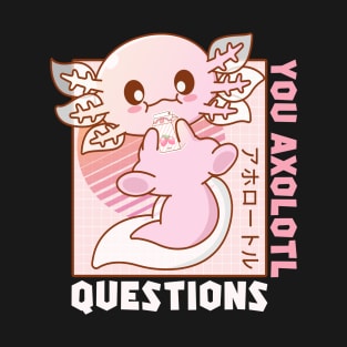 Kawaii Axolotl Strawberry Milk Shake Carton Japanese Anime T-Shirt